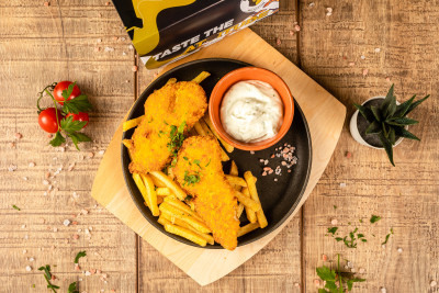 Crispy piept de pui cu fulgi de porumb